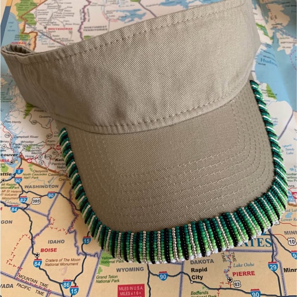 ‘Ombre’ Handmade Seed Bead Twill Visor - 3 Colors